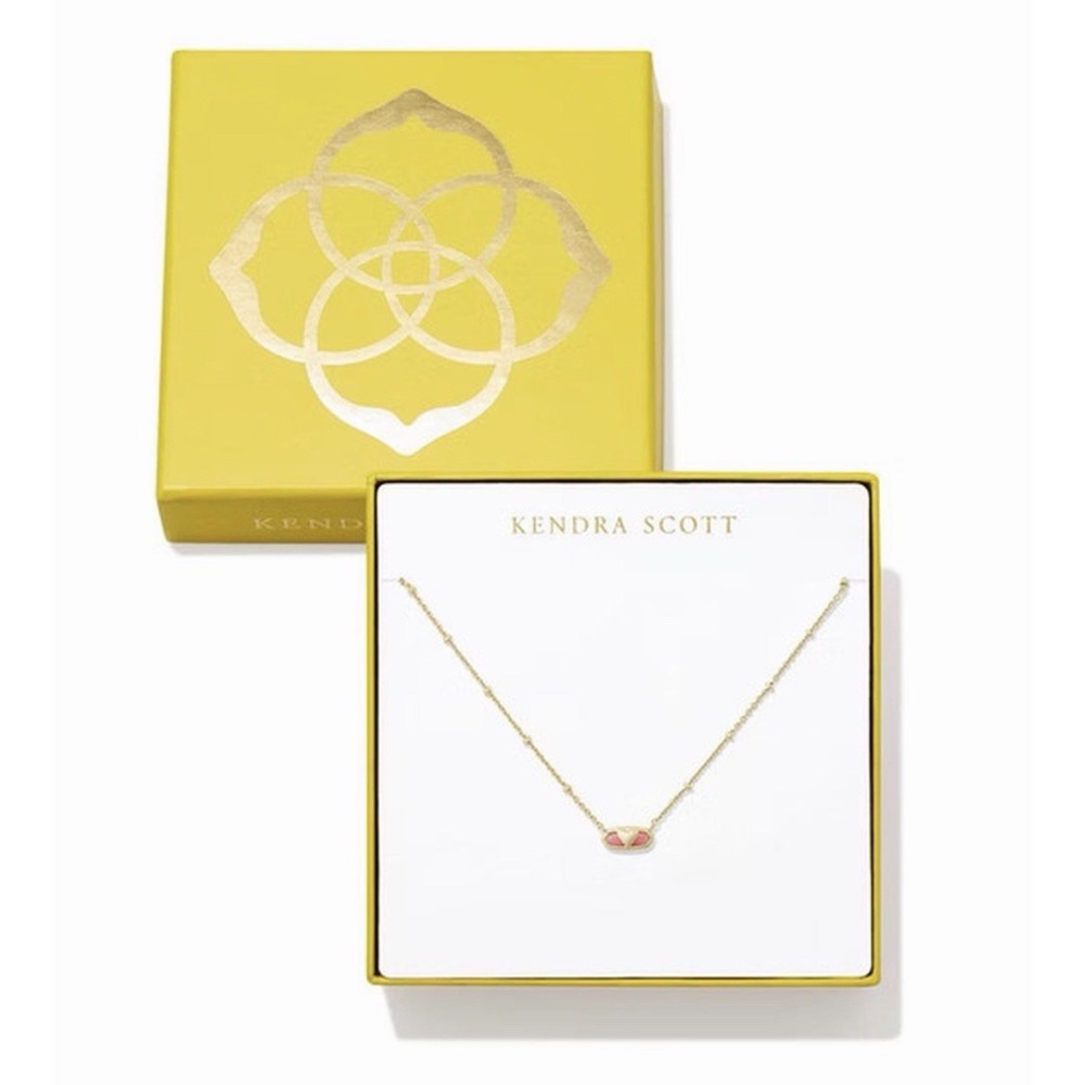 Kendra Scott Heart Pendant Necklace - Gold/Mauve Quartzite